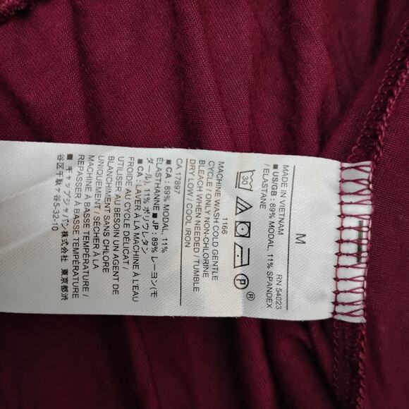 Banana Republic Factory Pajama Sleep Shorts Size Medium Burgundy - Picture 4 of 5